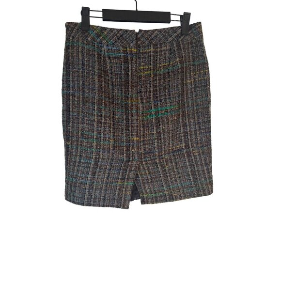 2/$30 Trina Turk Size 6 Plaid Wool Blend Skirt - Picture 9 of 14
